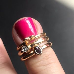Goldtone tiny stackable rings